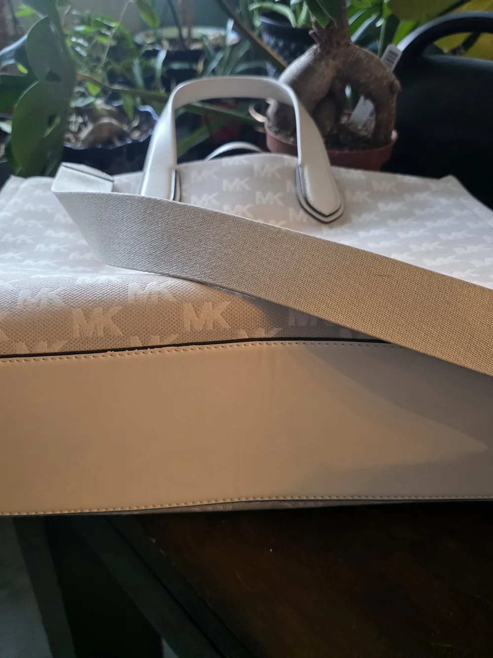Michael Kors Beige Tan MK Monogram Tote